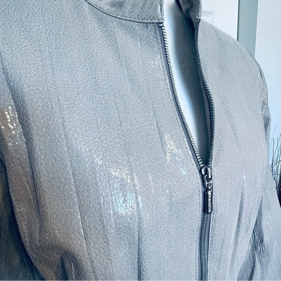 BRADLEY Bayou Tan Leather Jacket Lace Design Back - Picture 6 of 8